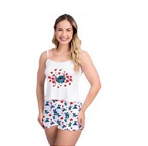 Pijama Stitch coração