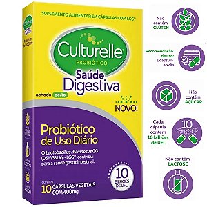 Culturelle Probiótico Saúde Digestiva 30 Cápsulas Com 400mg