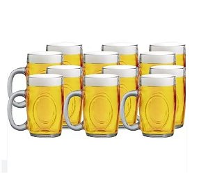 Caneca de Chopp Fritz 475Ml Vidro Resistente 6 Unds