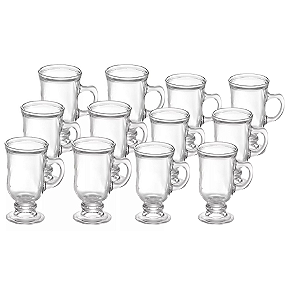 Caneca Cappuccino e Café Vidro Resistente 115ml 12 Unds - AC