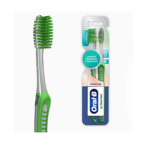 Escova Oral-B Sensitive Ultrafino Limpeza Profunda Com 2und