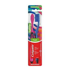 Escova Colgate Twister Fresh Média com 2 Escovas