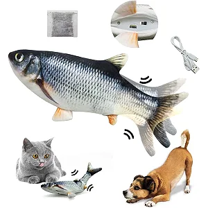 Brinquedo para gato peixe elétrico recarregável usb