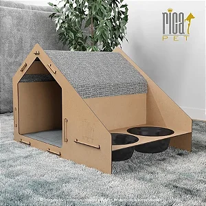 Casinha Gato Arranhador Comedouro Casa Caminha  Luxo