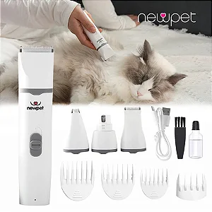 Kit Maquina De Tosa Pet Recarregável Aparadora Gato Baixo Ruído Fio kit