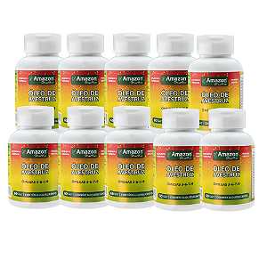 Kit 10x Óleo de Avestruz em Cápsulas 60cps Ômega 3, 6, 7 e 9