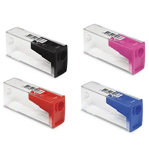 Apontador Escolar C/Deposito Cores 125LVZF FABER CASTELL 5550