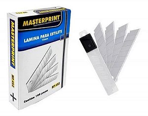 Lamina P/Estilete Largo 18mm MP452 MASTERPRINT C/10 Tubo