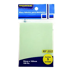 Bloco Adesivo MASTERPRINT 76x102mm 100fls VD MP2022