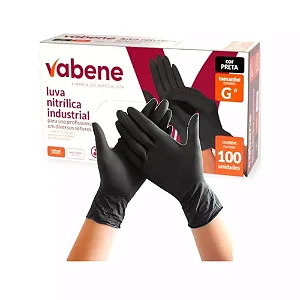 LUVA NITRILICA PRETA P (100 UN) - VABENE 3071