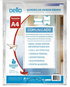 Quadro de Aviso MultiUso A4 C/Fundo Rigido 0538 - DELLO