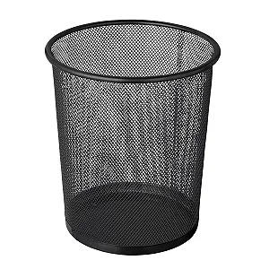 Lixeira Redonda Preta Metal Aramado Telado 9L BRW 146342
