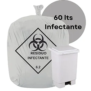 SACO P/LIXO BCO  60 L  INFECT REF 63X80 100X1 - BRASLIXO