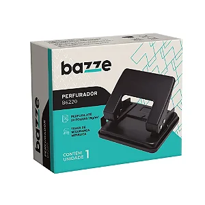 Perfurador de Papel BAZZE 2Furos Metal 20fls B6220
