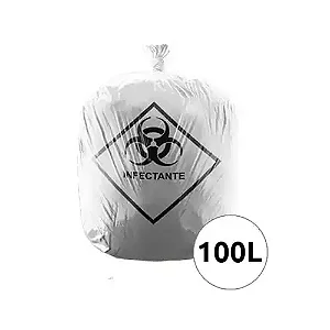 SACO P/LIXO BCO 100 L 75X90 INFEC. REFORCADO -  BRASLIXO 100L40BRIN