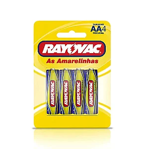 Pilha RAYOVAC Amarelinha Tubo AA c/4un (Pequena)