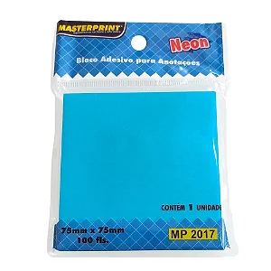 Bloco Adesivo MASTERPRINT 75x75mm 100fls AZ NEON