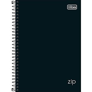 Caderno ESP CD 1/4 ZIP PRETO 80 F 351441