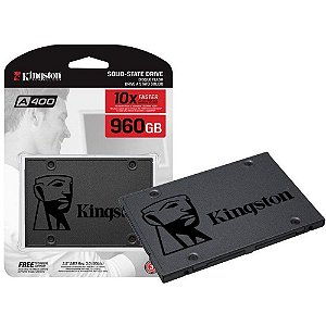 SSD Kingston A400, 960GB, Sata III, Leitura 500MBs e Gravação 450MBs, SA400S37/960G