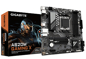 Placa Mãe Gigabyte A620M Gaming X, Chipset A620, AMD AM5, M-ATX, DDR5