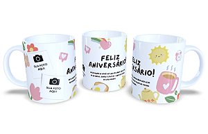Caneca de Feliz Aniversário (2 fotos)