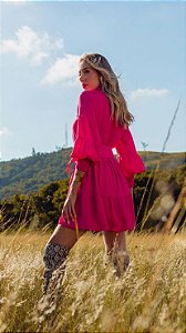 VESTIDO PINK COM CINTO