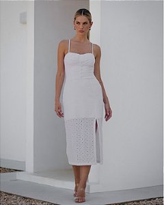 VESTIDO EM LAISE OFF WHITE