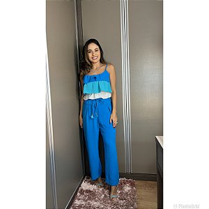 CONJUNTO AZUL - PANTACOURT E CROPPED