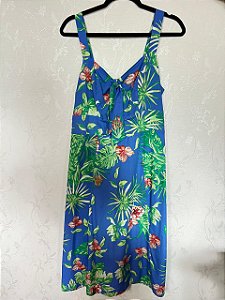 VESTIDO MIDI ESTAMPADO AZUL CLARO