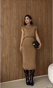 CONJUNTO TRICOT CARAMELO