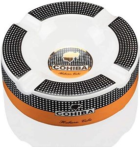 Cinzeiro Cerâmica Cohiba Branco X4 Redondo