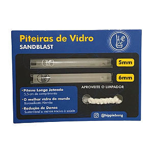 Piteira de Vidro Longa 2x1 Hippie Bong