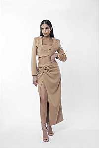 Blazer cropped com capuz Venus