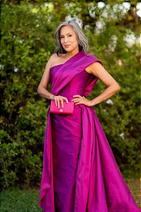 Vestido nula manga Pétalas