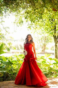 Vestido alongado flores Pétalas