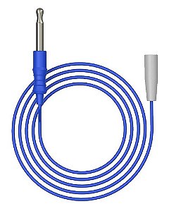 Cabo Para Pinça Monopolar 3,0 MT Conectores: Macho Ø8 mm e Macho Isolado Padrão MF Pino Cônico ØD= 2,7 x d= 2,1 mm MC-09