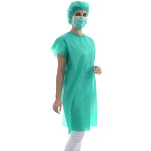 Avental Descartável 50G Manga Curta Verde 10 Unidades