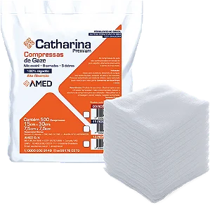 Compressa De Gaze 7,5 X 7,5 9f Com 500 Unidades 15cm X 30cm Catharina - Amed