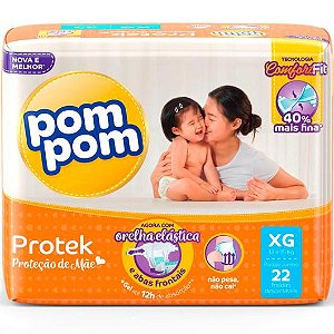 Fralda Descartavel Infantil Xg Pct 22 - Pompom