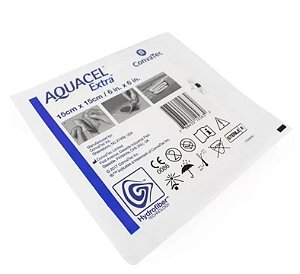 Aquacel Ag Extra 15 X 15 Cm Hydrofiber Com Prata - Convatec