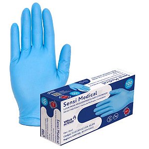 Luva Nitrilica Sem Pó G Azul - Volk