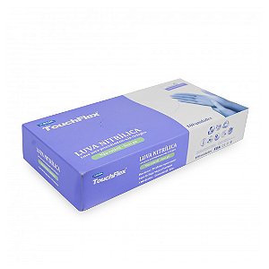 Luva Nitrilica Sem Pó Azul G 100 Unidades - Touchflex