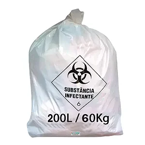 Saco De Lixo Hospitalar Infectante 200l Leitoso Com 100 Unidades - Araken