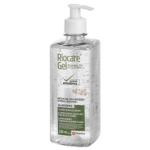Antisséptico Riocare Gel 215g / 238ml Retangular Pump Rioquimica