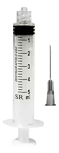 Seringa Descartável Com Agulha 05 Ml Agulha 25 X 7 Luer Lock - Sr
