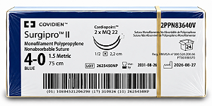 Fio Surgipro Ii 4-0 75cm 1/2 2,2cm Cilindrica Qd. Cx24 2ppn83640v - Covidien