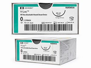 Fio V-loc 180 Azul 0 1/2 37mm 45cm Circulo Cilindrico Vlocn0326 - Covidien