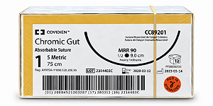 Fio Chromic Gut 1 75cm 9,0cm 1/2 Circulo Pta. Romba Rb Cx12 Cc89201 - Covidien