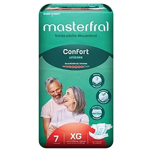 Fralda Descartável Adulto – Masterfral Confort XG – Pacote com 7 Unidades