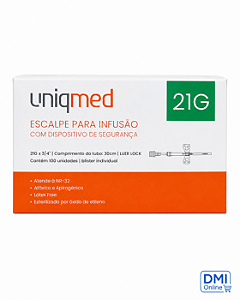 Scalp Com Dispositivo 21g Para Infusão 100 Unidades - Uniqmed